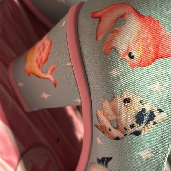 Mary Jane mermaid unique silk hand made shoes - Picture 5 of 5